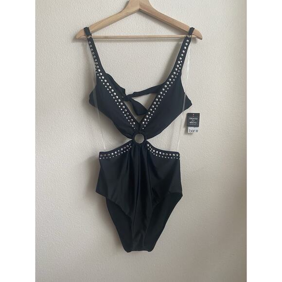 Bar III Swimsuit Women's Tell Me About It Stud One Piece Swimsuit L NEW Padded - Picture 2 of 7
